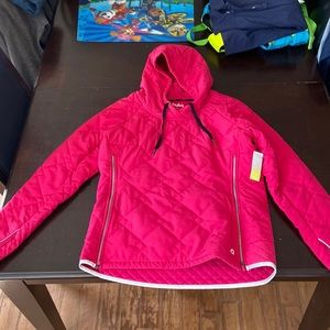 Pink Hyba ( reitmans brand ) quilted hoody/jacket with double front zip.